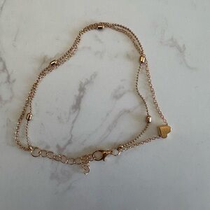 Gold Heart Charm Ankle Bracelet